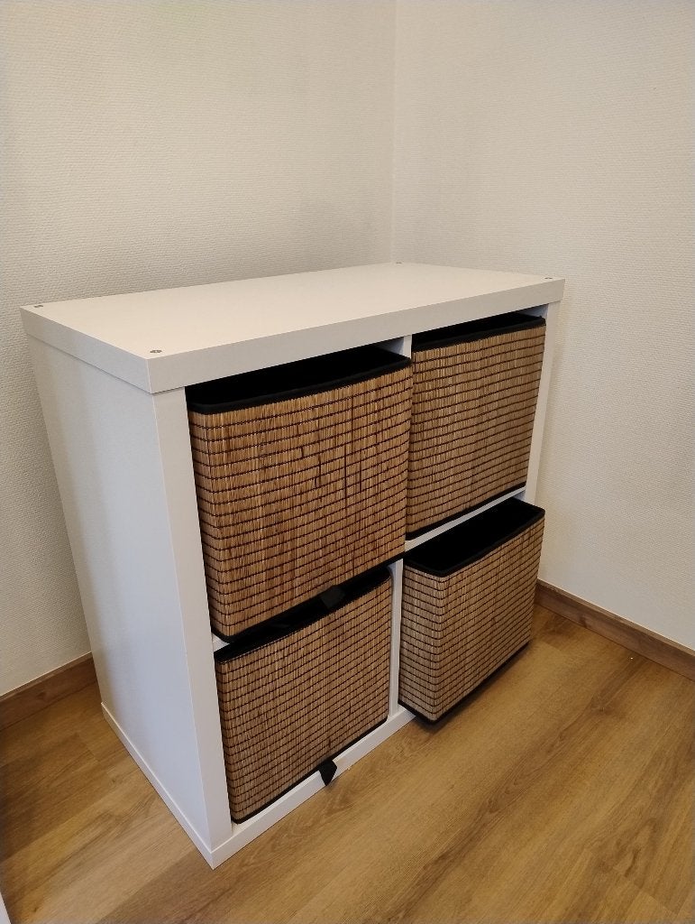 IKEA Kallax open kast 2x2 wit, met 4 manden, Huis en Inrichting, Ophalen, Gebruikt