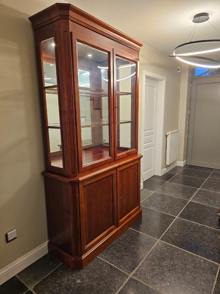Vitrine Oxford Kerselaar Kast, Avec porte(s), 25 à 50 cm, Cerisier, Comme neuf