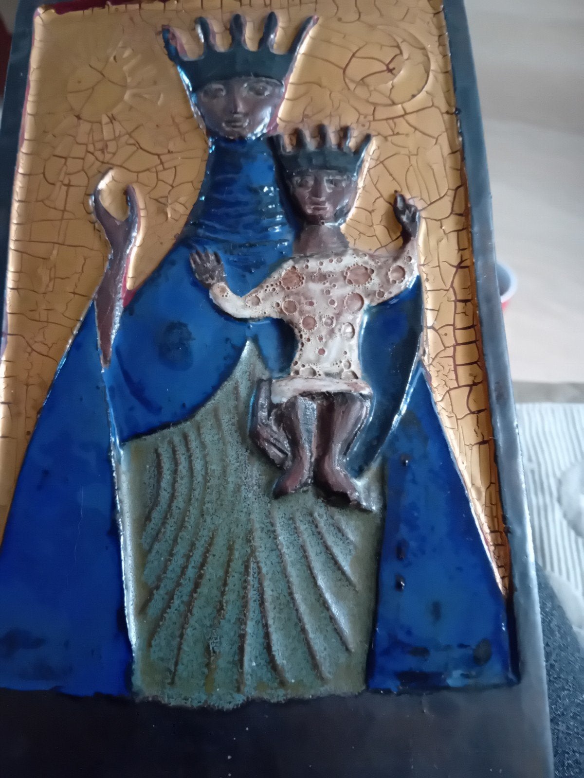 Vierge a l'enfant en céramique, Antiquités & Art, Enlèvement