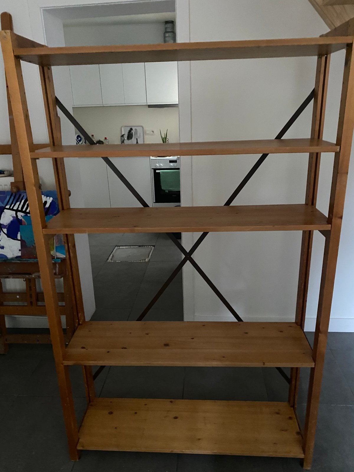 Vintage houten boekenrek, Ophalen, Gebruikt
