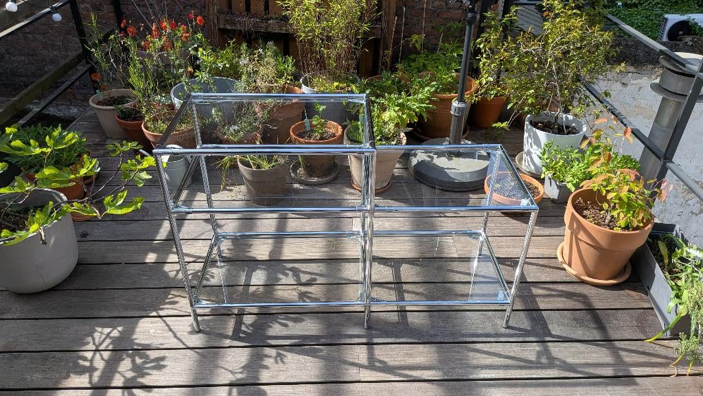 Vintage Poul Cadovius Abstracta, Huis en Inrichting, Kasten | Vitrinekasten, Ophalen, Gebruikt, 100 tot 150 cm, Poul Cadovius Chrome / Metaal