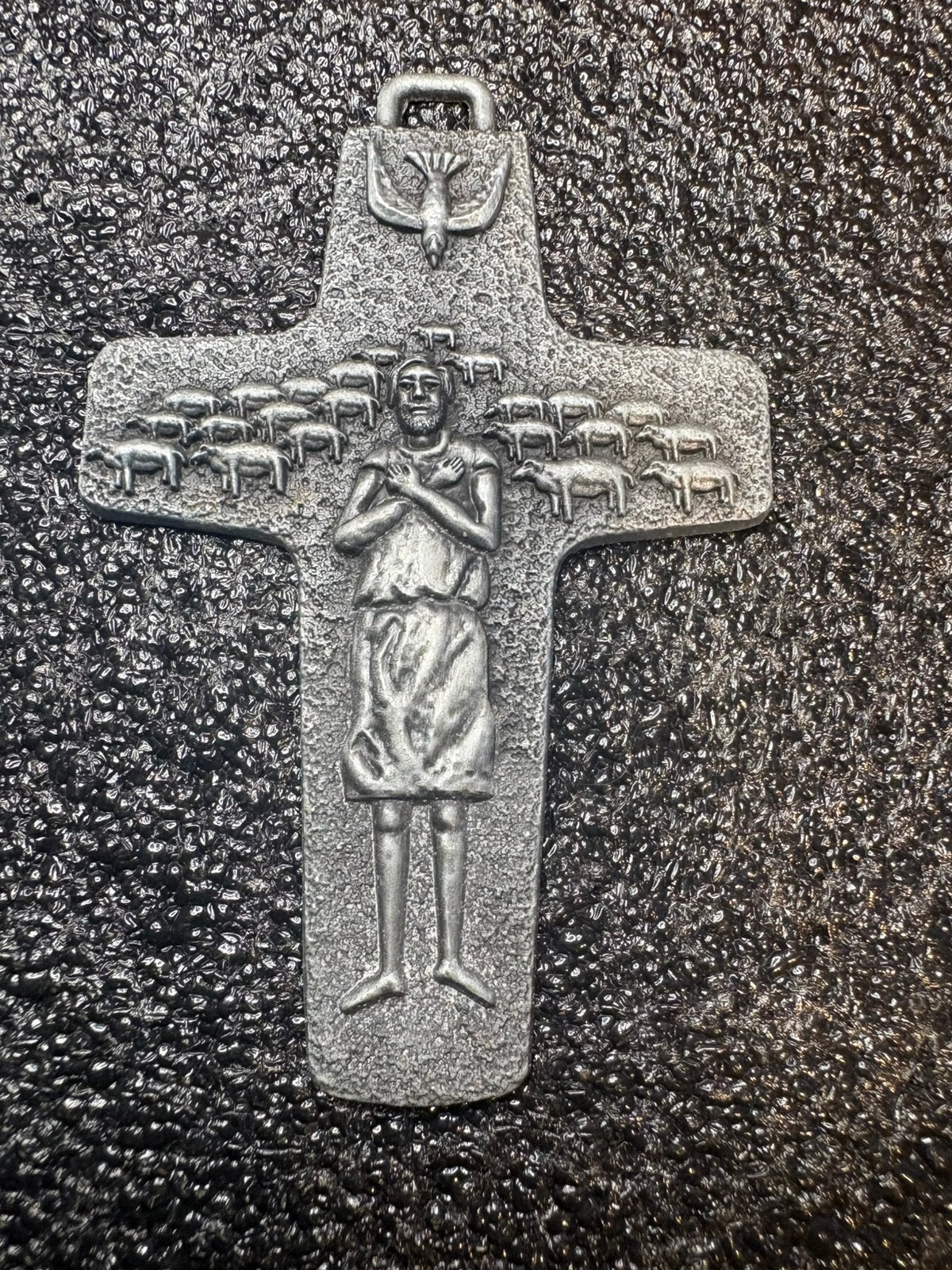 (H.1.1)Good Shepherd kruis herder,schapen religieuze hanger, Ophalen of Verzenden, Gebruikt, Christendom | Katholiek
