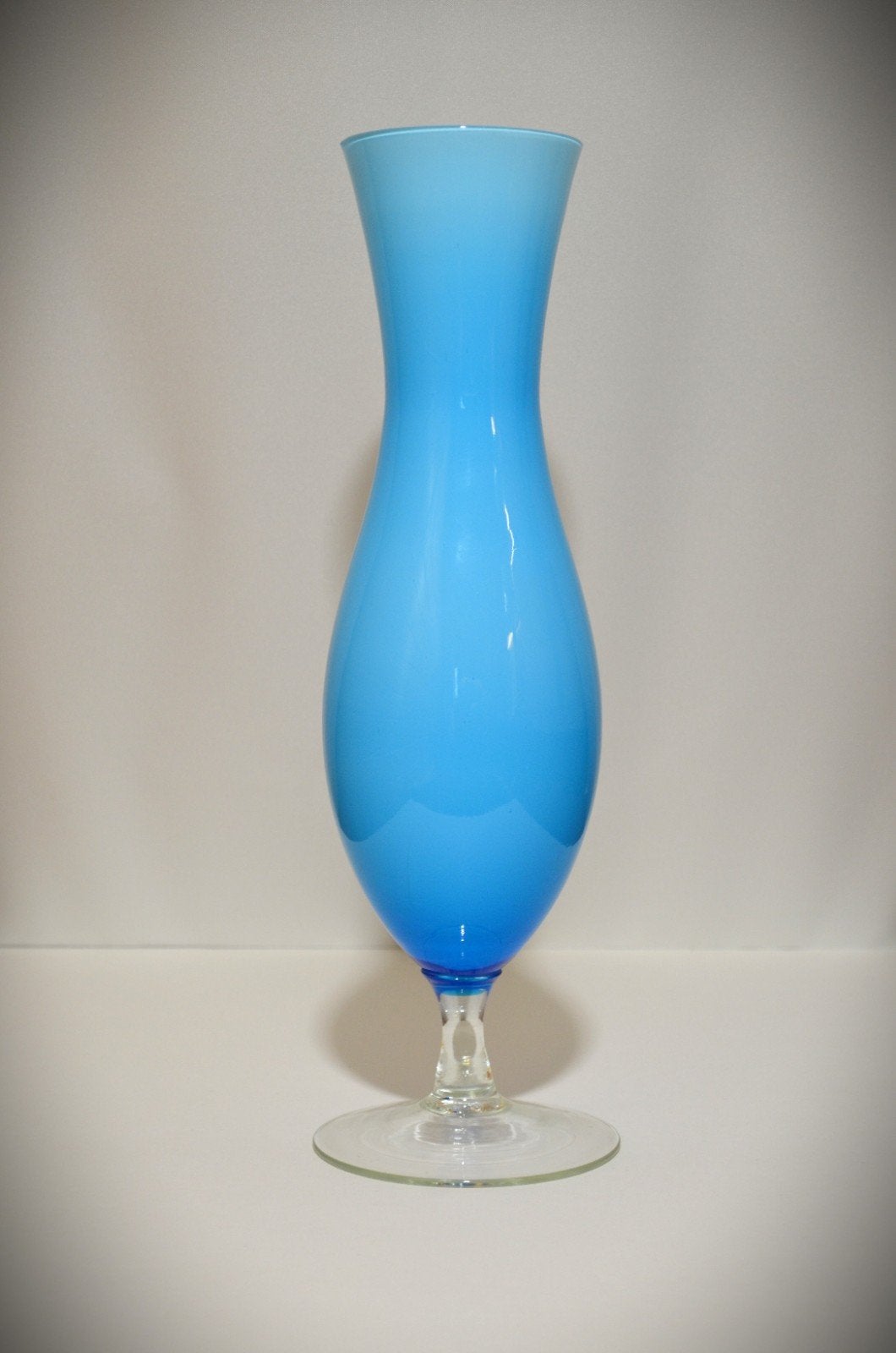 Kobaltblauwe opaalglas vaas, Ophalen, Blauw, 37 cm, Glas