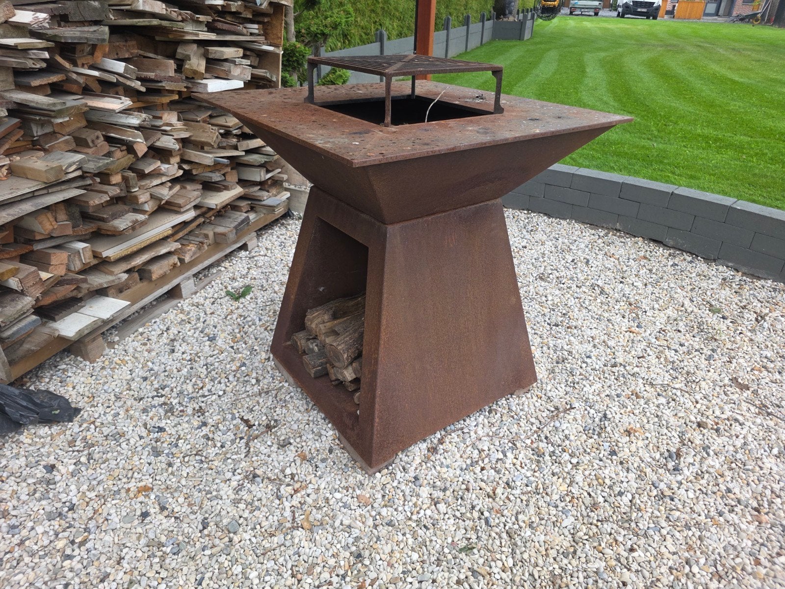 plancha barbeque & vuurschaal, Tuin en Terras, Vuurkorven, Zo goed als nieuw, Ophalen