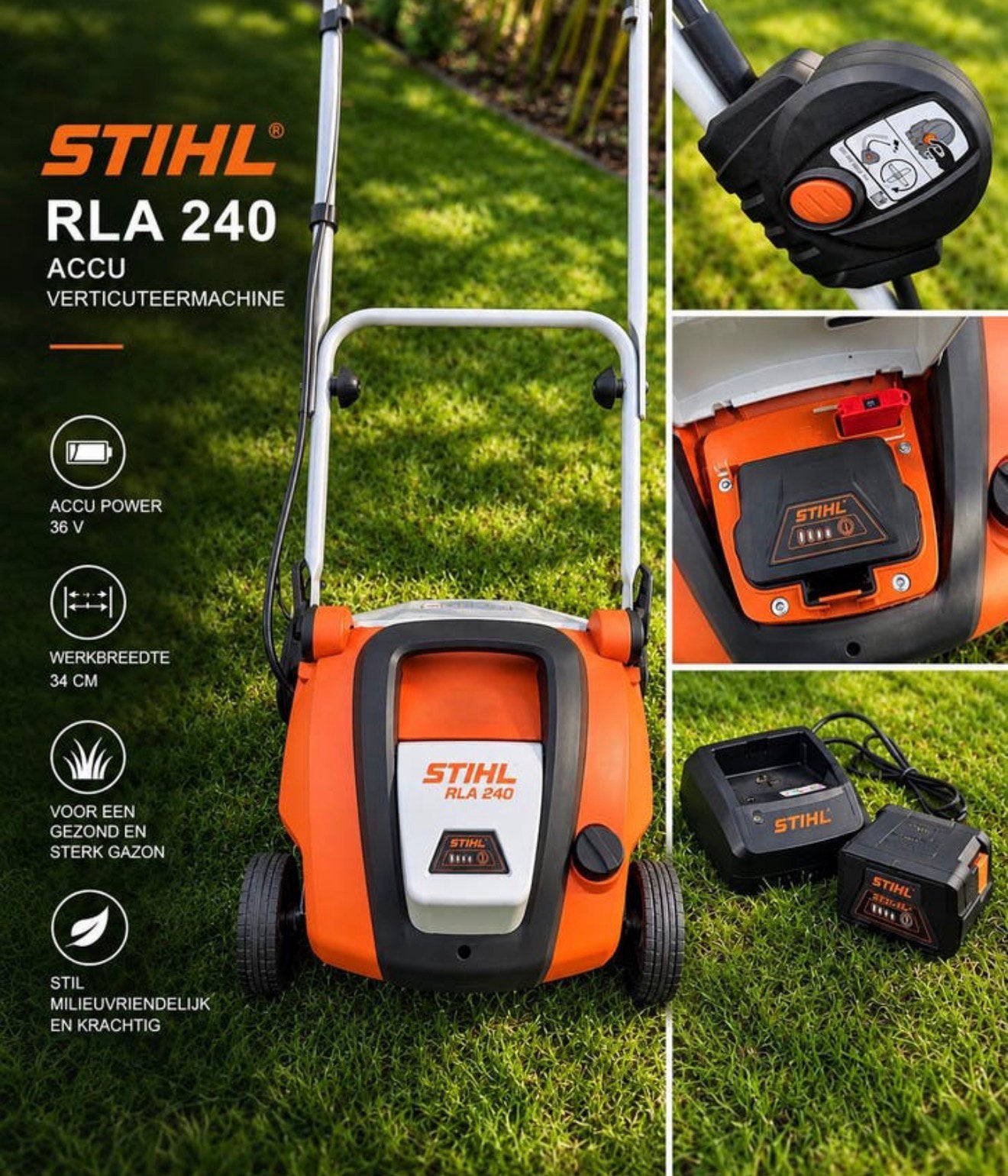 STIHL RLA 240 accu verticuteermachine., Jardin & Terrasse, Enlèvement, Comme neuf