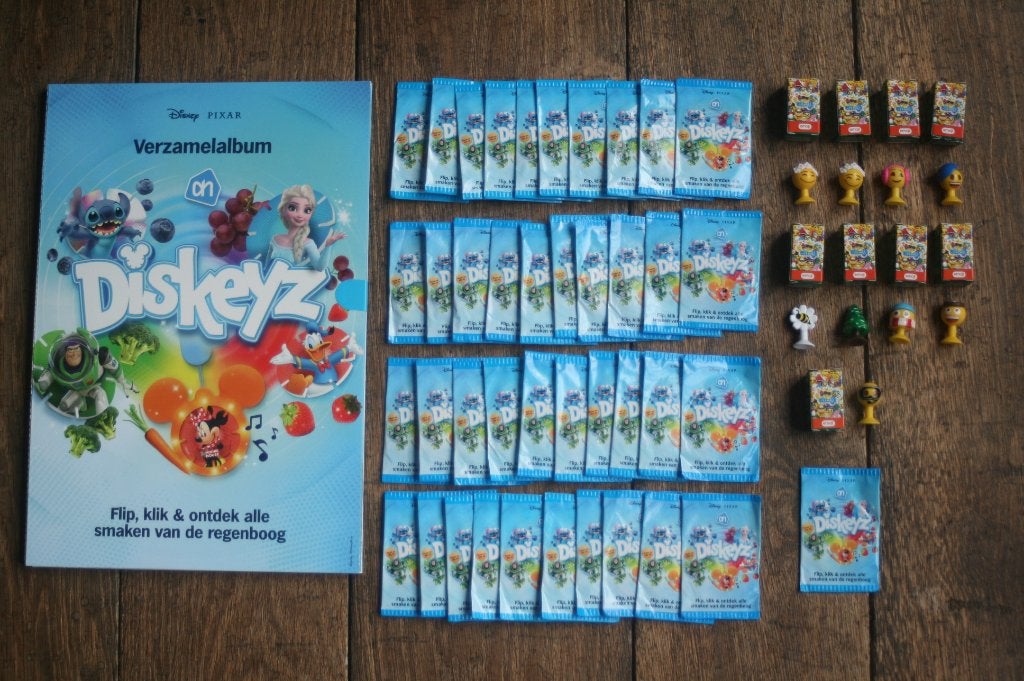 10 x Aldi Emoji + 41 x Albert Heijn diskeyz + nieuw album, Albert Heijn, Ophalen of Verzenden