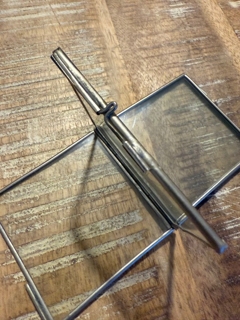 vintage metalen fotokader, kan ingeklapt worden, Ophalen of Verzenden
