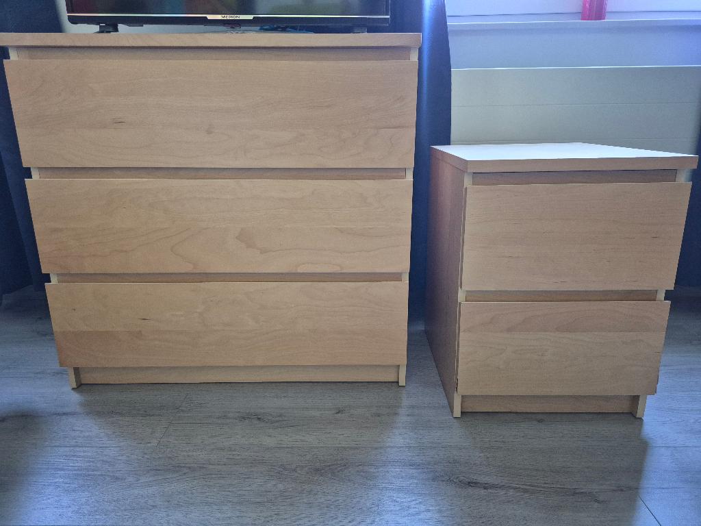 Commode + table de nuit, Maison & Meubles, 3 ou 4 tiroirs, Moins de 100 cm, Contenporain, Comme neuf