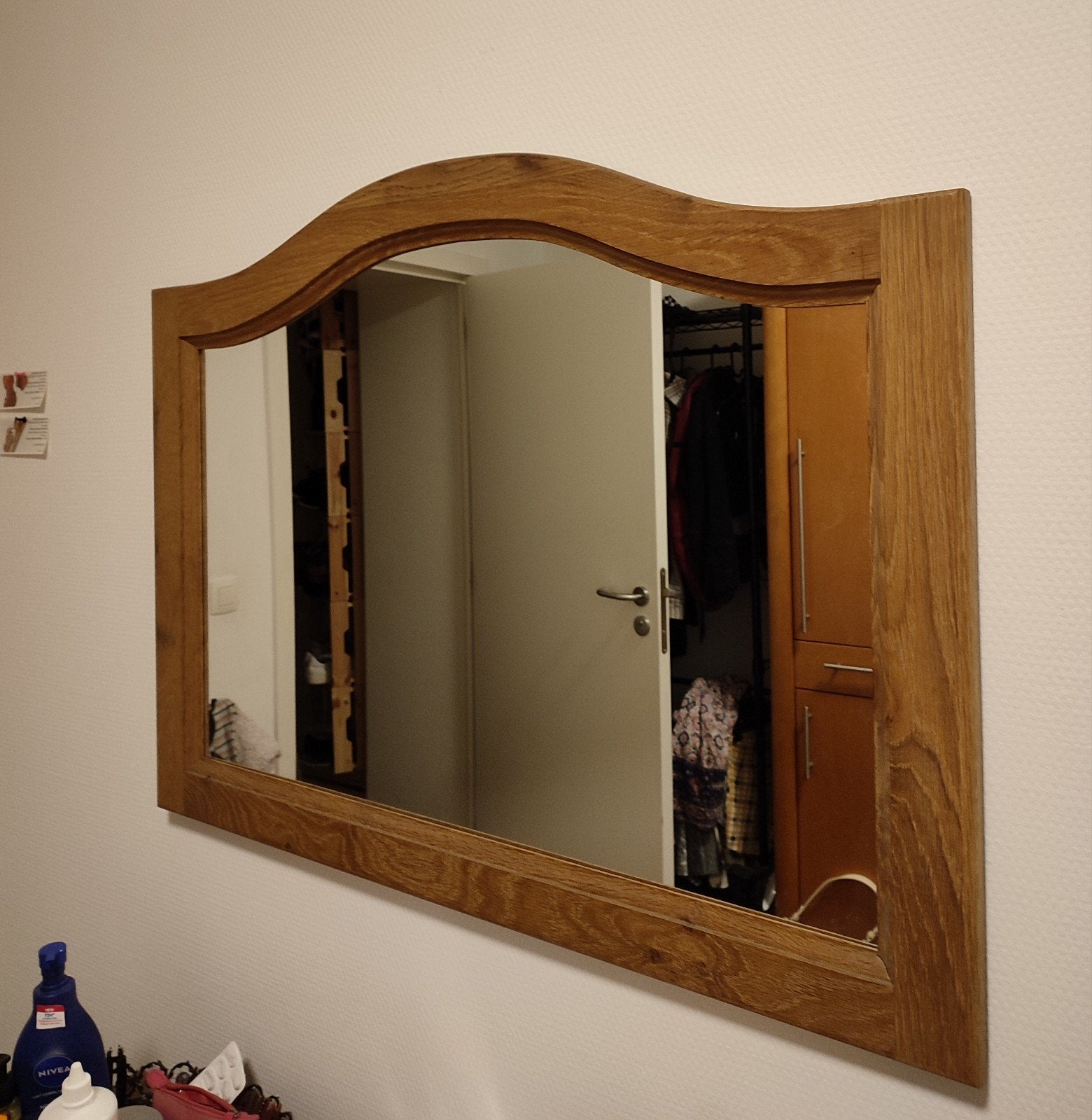 Miroir mural en chêne, Maison & Meubles, Accessoires pour la Maison | Miroirs, Enlèvement