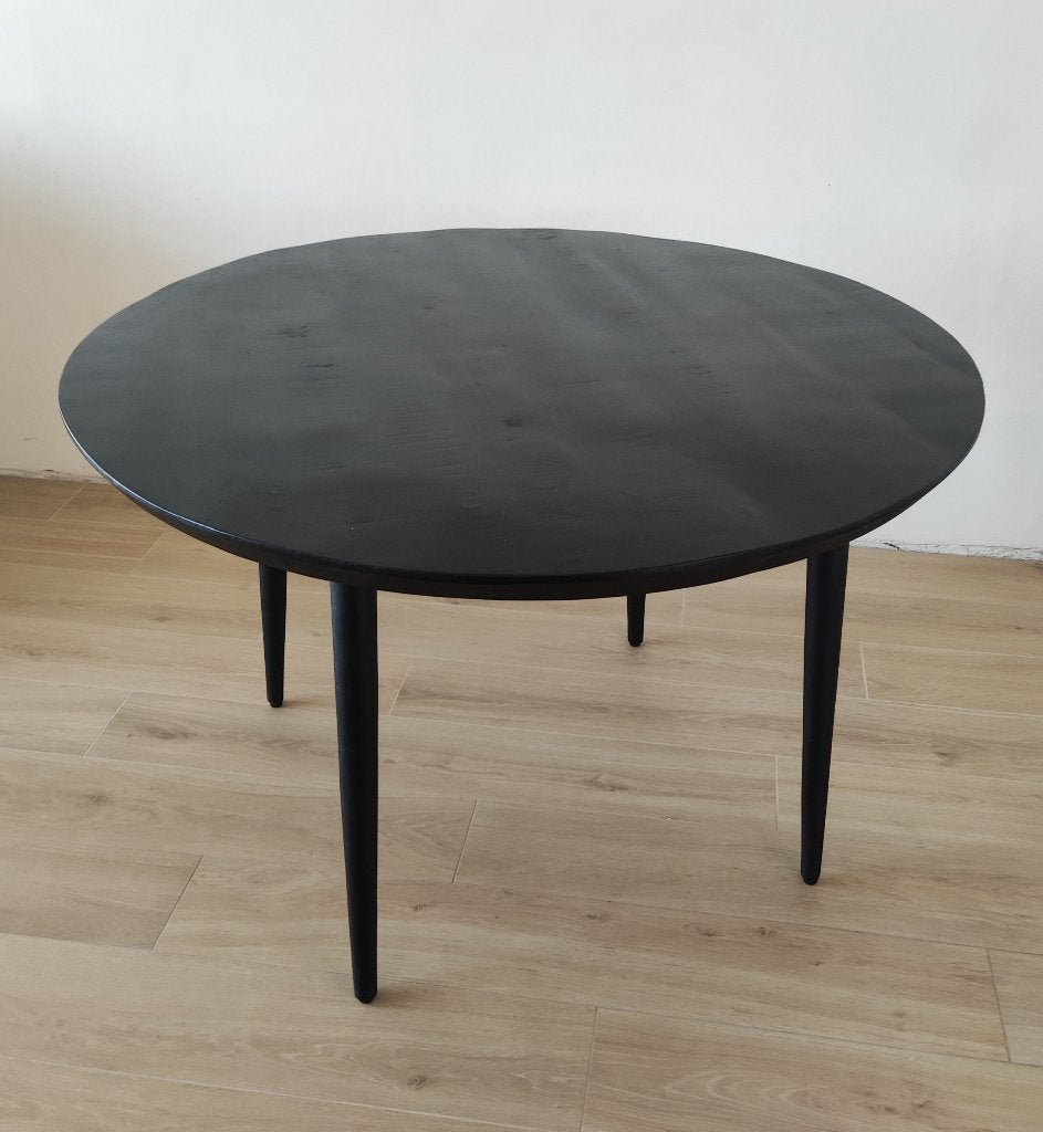 Nieuwe ronde eettafel uit zwart Mangohout /NP 369 EURO, Ophalen, Rond, Nieuw, Vier personen