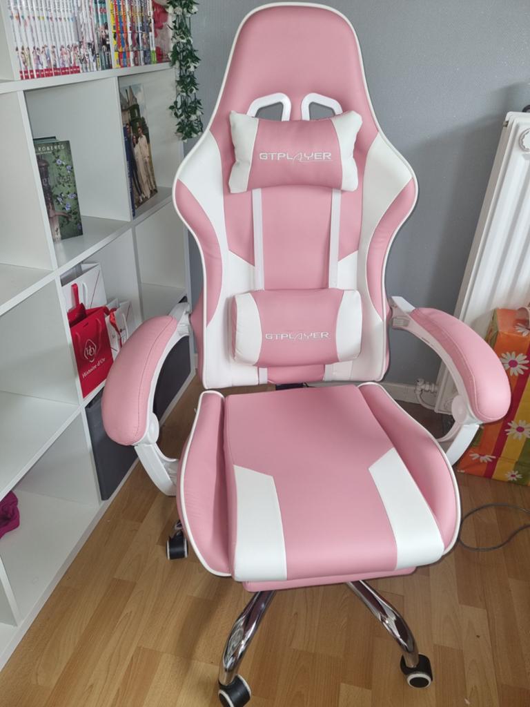 Chaise de bureau ergonomique gtplayeur rose, Enlèvement, Ergonomique, Rose, Chaise de bureau