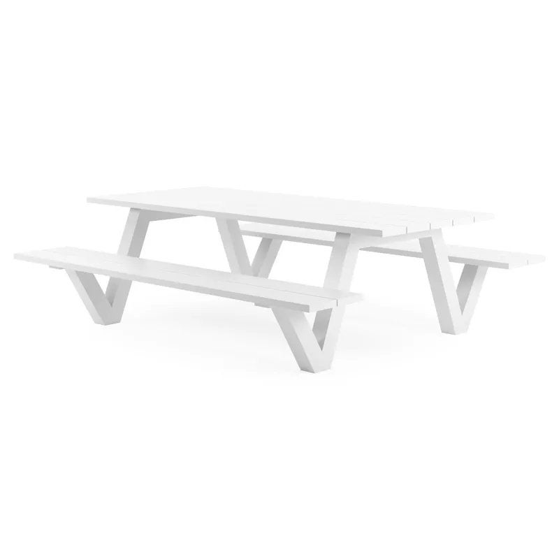 Bristol Norma picknicktafel in wit aluminium, Ophalen, Gebruikt
