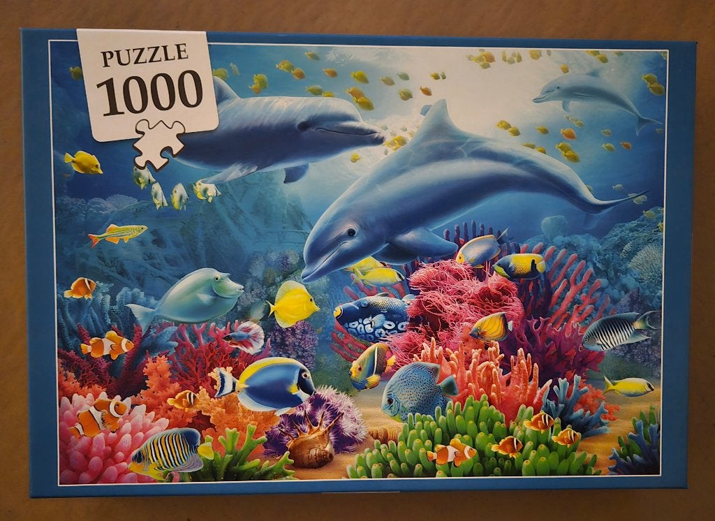 Puzzel 1000 1.000st.“Onderwaterwereld”, Ophalen of Verzenden, 500 t/m 1500 stukjes, Zo goed als nieuw, Legpuzzel