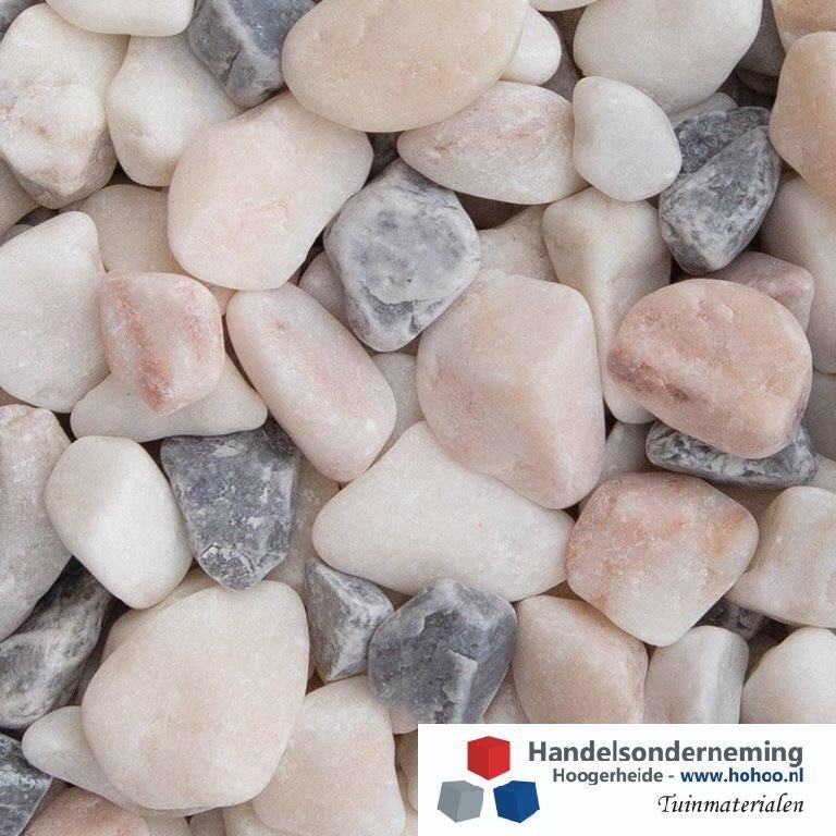 Flamingo grind afgeronde luxe roze wit grijs siergrind deco, Tuin en Terras, Verzenden, Nieuw, Multi, Grind