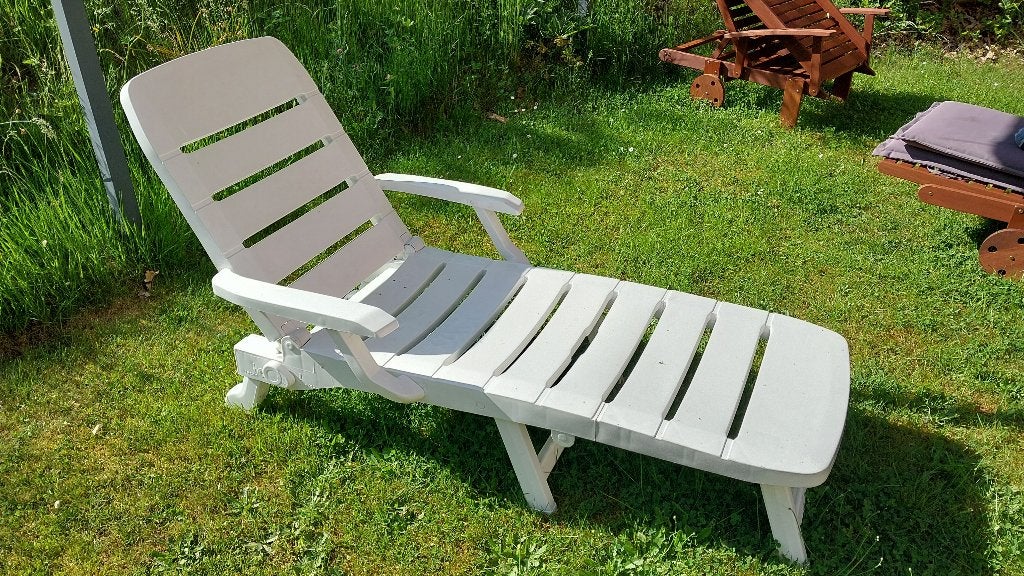 chaise longue jardin - transat, Jardin & Terrasse, Chaises longues, Enlèvement, Utilisé, Plastique, Pliant