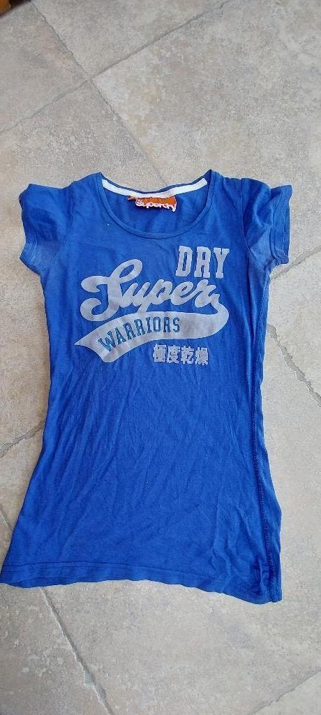 Merk Superdry: blauwe t-shirt mt xs, Manches courtes, Enlèvement ou Envoi, Superdry, Taille 34 (XS) ou plus petite