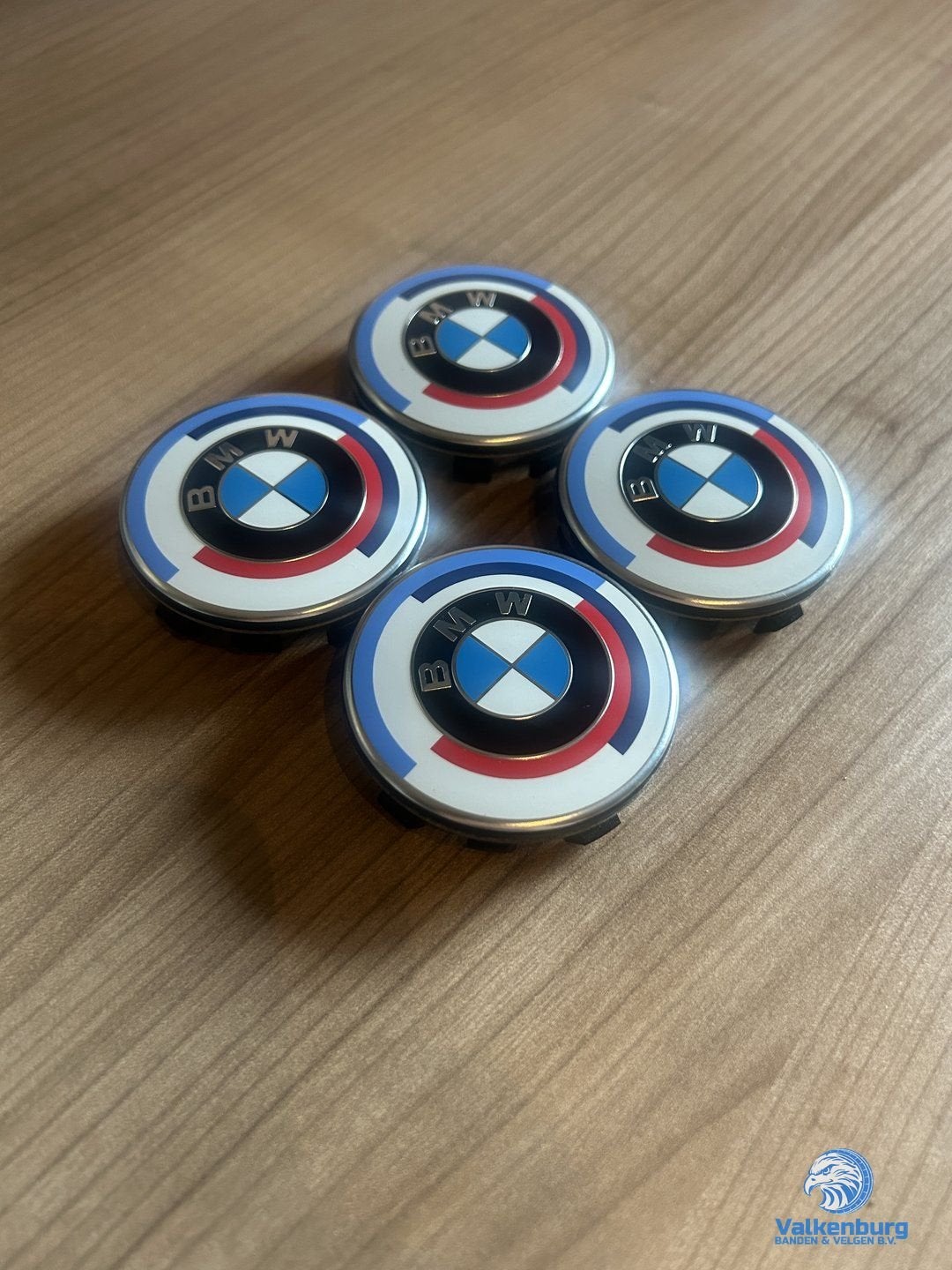 ORIGINELE BMW 50 Years M Blue Red naafkap naafdop set, Autos : Divers, Enjoliveurs, -, Utilisé, -, -