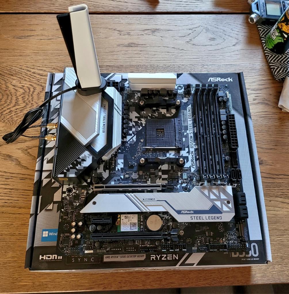 Asrock B550m Steel Legend AM4 + Wifi 6E, Ophalen of Verzenden, Gebruikt, AMD, DDR4