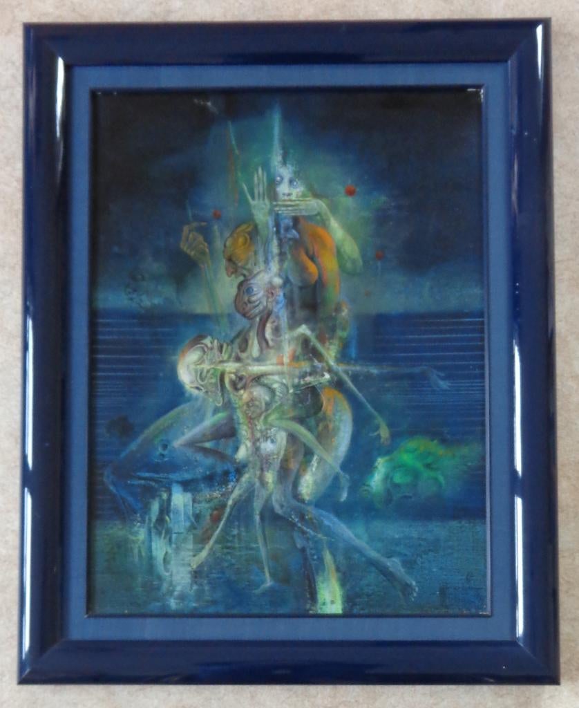 ROGER VAN BELLEGHEM / WEZENS / OLIEVERF PANEEL / 91x73cm, Enlèvement, Signé, Peinture à l'huile