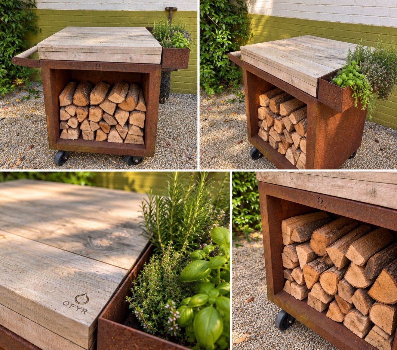 OFYR Mise en Place Table Corten 65 PRO – Teak, Ophalen, Zo goed als nieuw