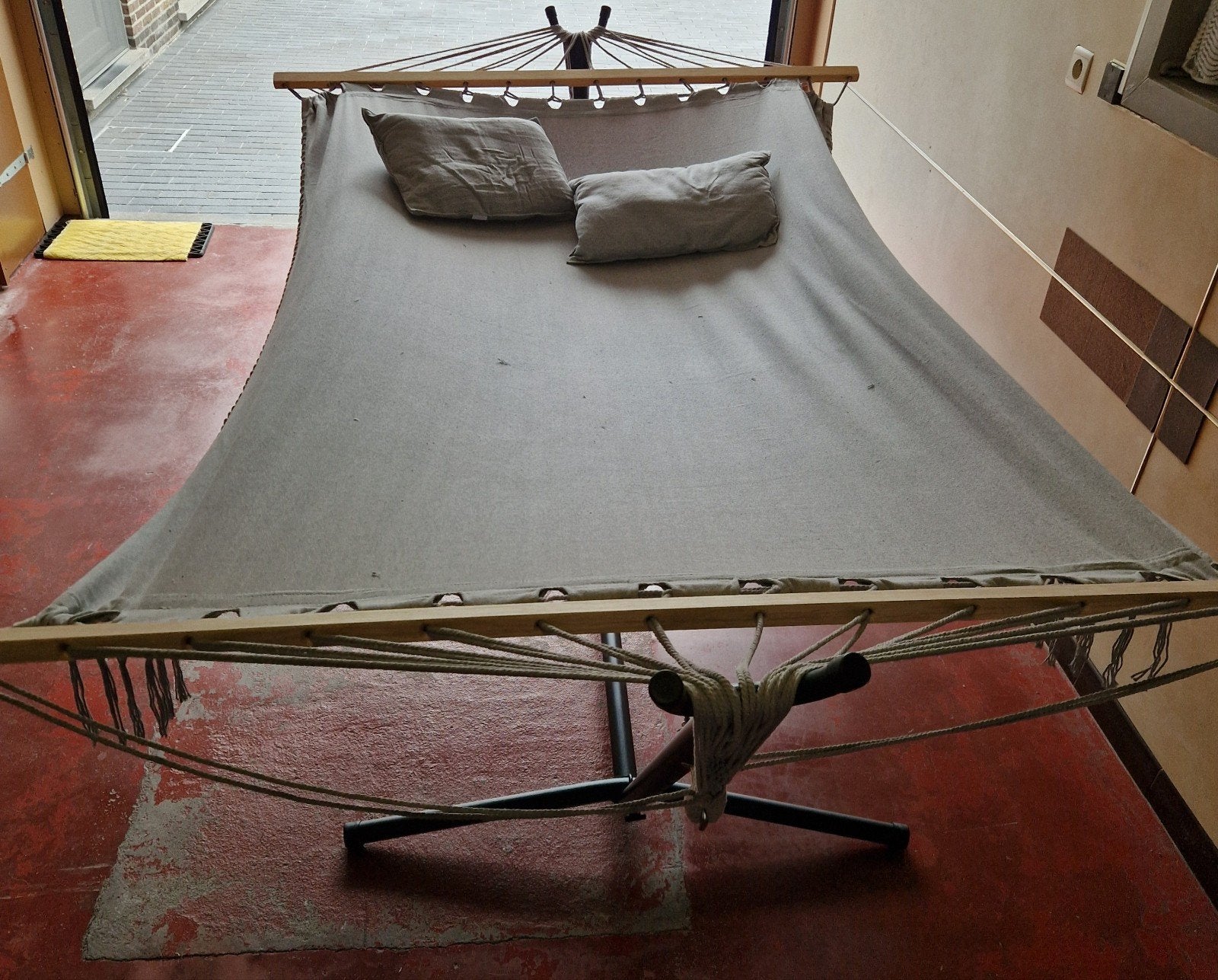 hangmat met staander gepoedercoat, Ophalen, Nieuw, Meerpersoons, Met standaard