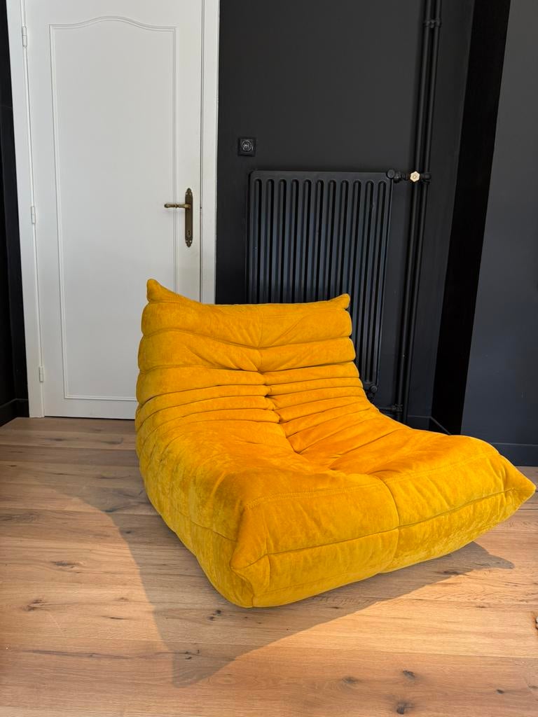 Nieuwe comfortabele zetel in mosterdkleur, Ophalen, Nieuw