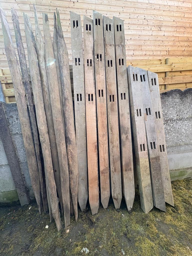 Robinia(acacia) post&rail palen omheining, Tuin en Terras, Palen, Balken en Planken, Ophalen, Zo goed als nieuw, Palen, Hardhout