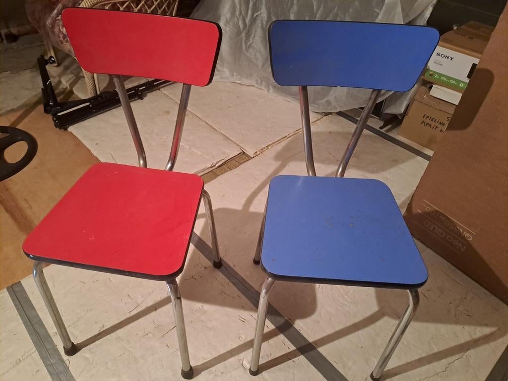 3 retro keukenstoelen jaren 60 goede staat., Huis en Inrichting, Stoelen, Ophalen