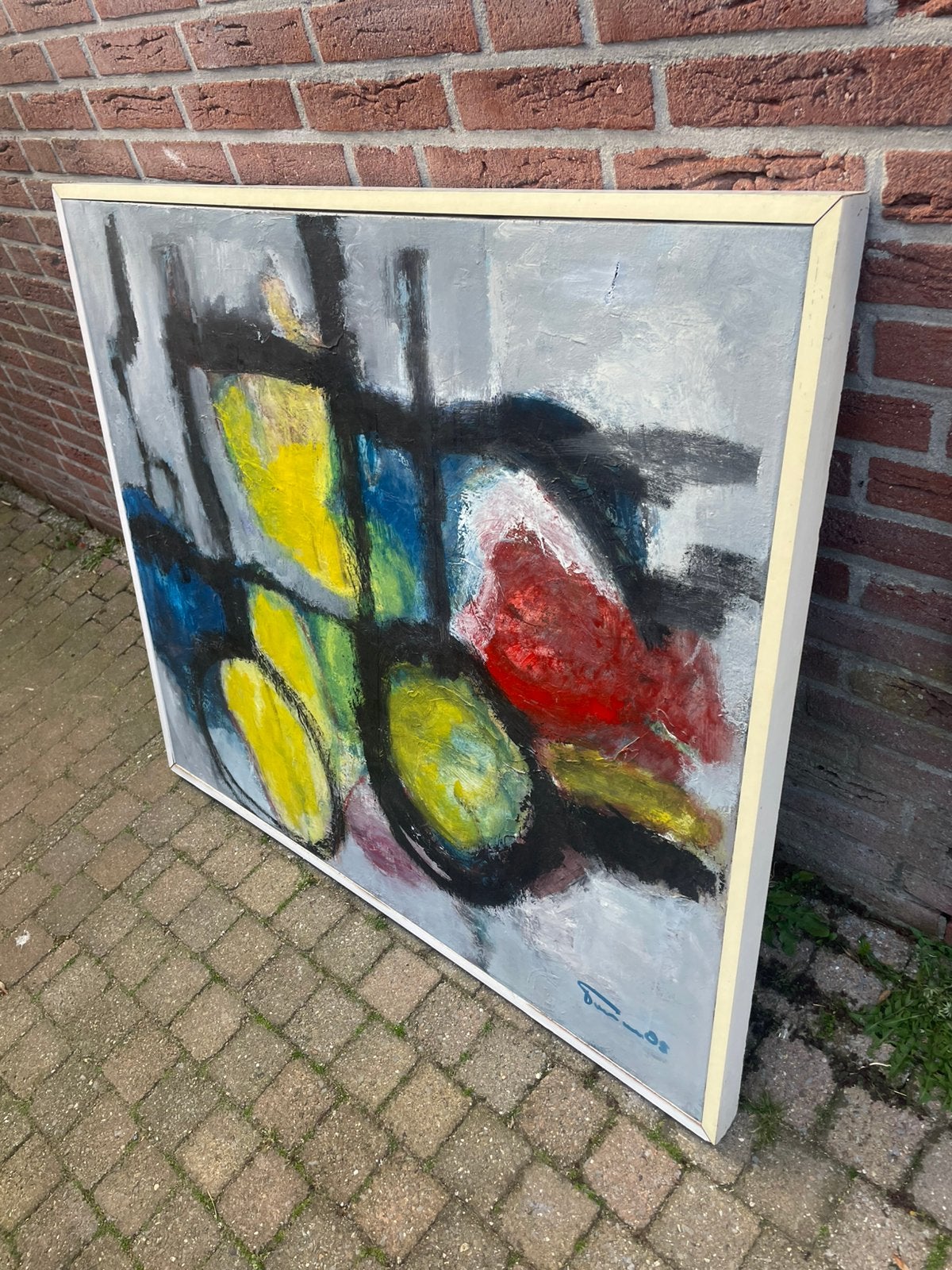 Vintage abstract schilderij, Antiek en Kunst, Ophalen