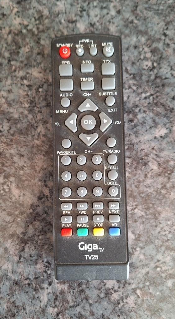 afstandsbediening giga tv tv25, TV, Hi-fi & Vidéo, Télécommandes, Enlèvement ou Envoi, Comme neuf, Universel, TV