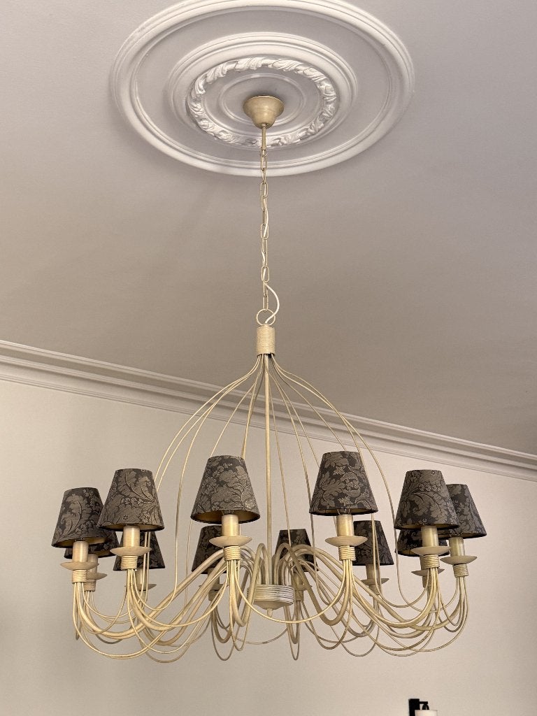 Stijlvolle en elegante kroonluchter uit herenwoning, Ophalen, Zo goed als nieuw, Metaal, Luxe klassiek, tijdloos elegant