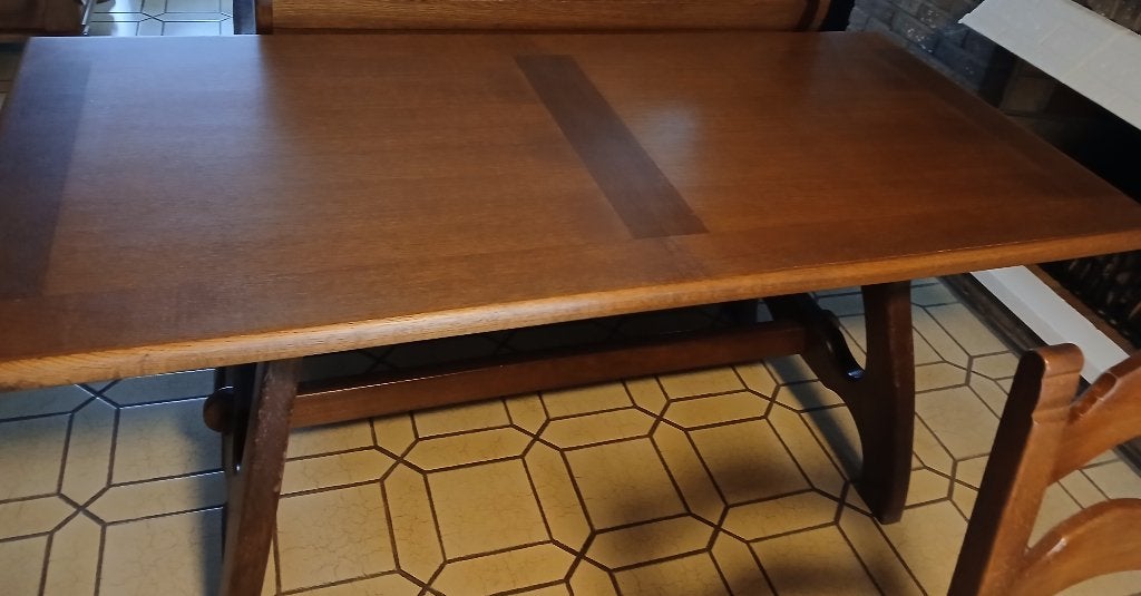 Oude zware tafel, Ophalen, Gebruikt, 150 tot 200 cm, 50 tot 100 cm