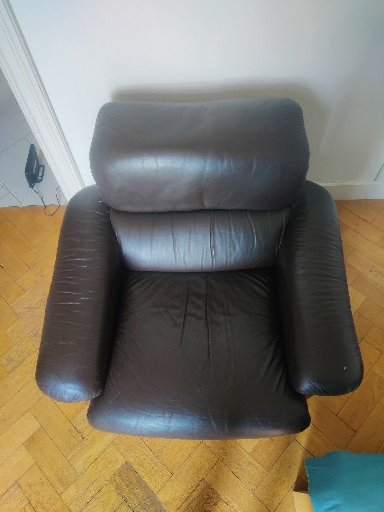 Lederen éénzit jaren 80, Ophalen, Gebruikt, Jaren 80, 75 tot 100 cm