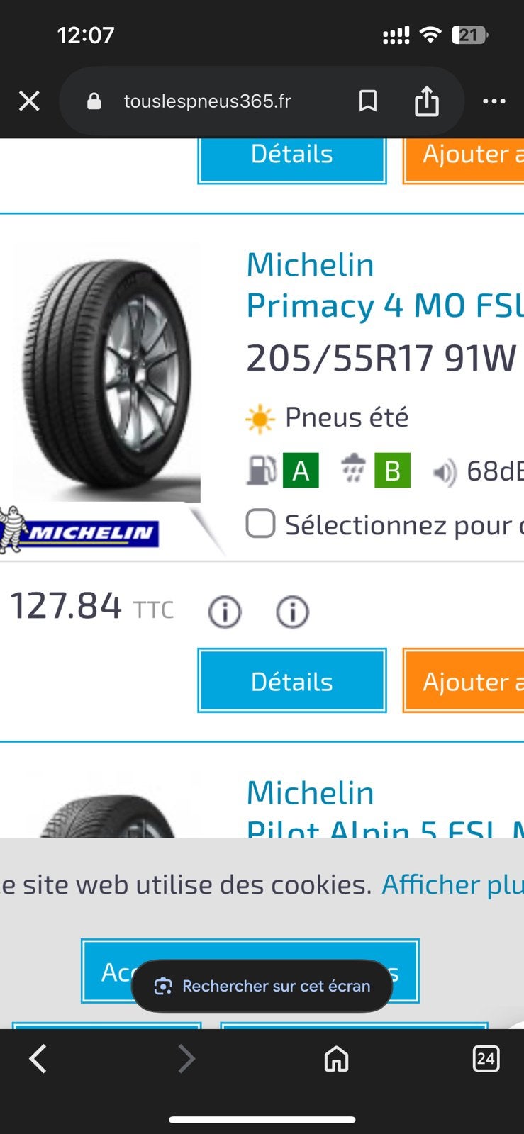Vends pneu été, Autos : Pièces & Accessoires, Pneus & Jantes, Enlèvement