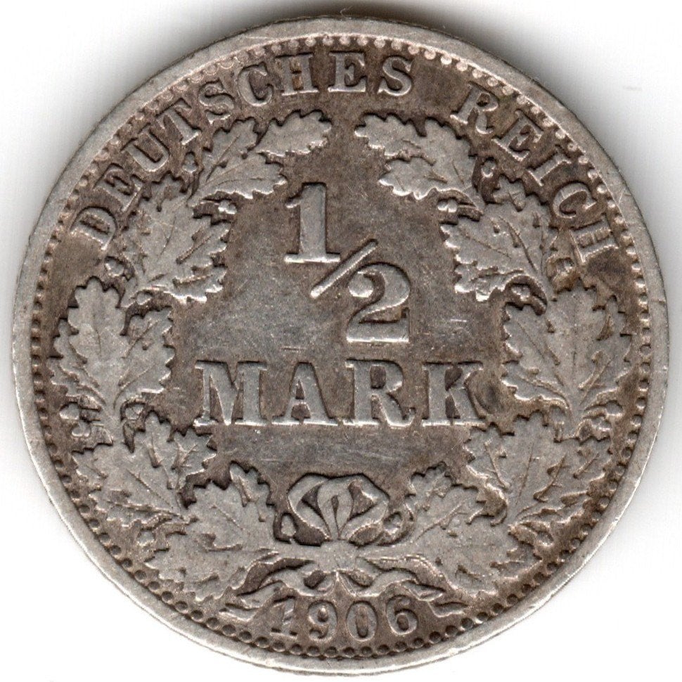 Allemagne : 1/2 Mark 1906 A KM #17 Ref 16814, Enlèvement ou Envoi, Allemagne, Monnaie en vrac, Argent
