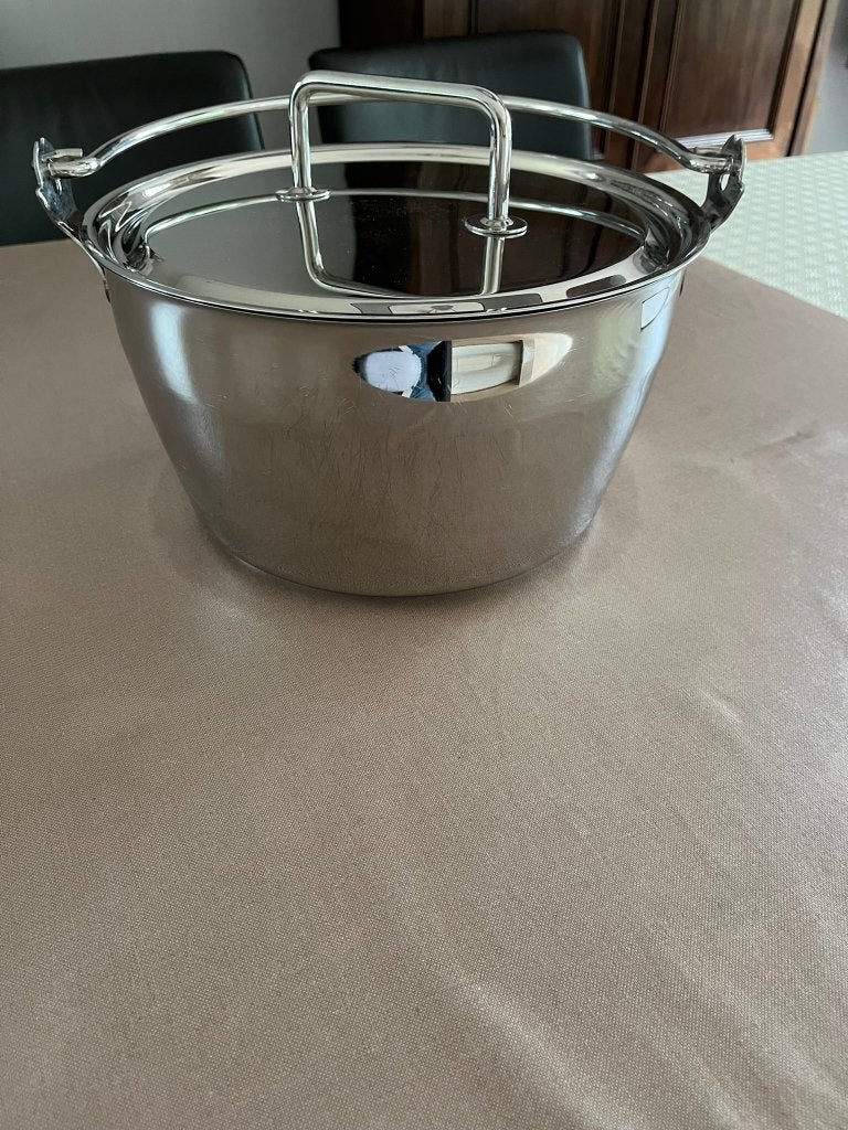 confituurpot - kreeftenpot, Maison & Meubles, Cuisine | Casseroles & Poêles, Enlèvement, Comme neuf, Inox, Plaques à induction