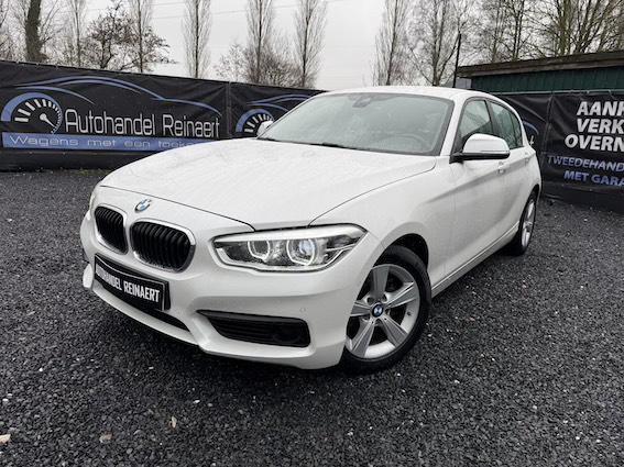 BMW 118i, 2018, 104.000km, Airco, Automaat + 12m Garantie, Achat, Entreprise, Entretenue par le concessionnaire, Noir