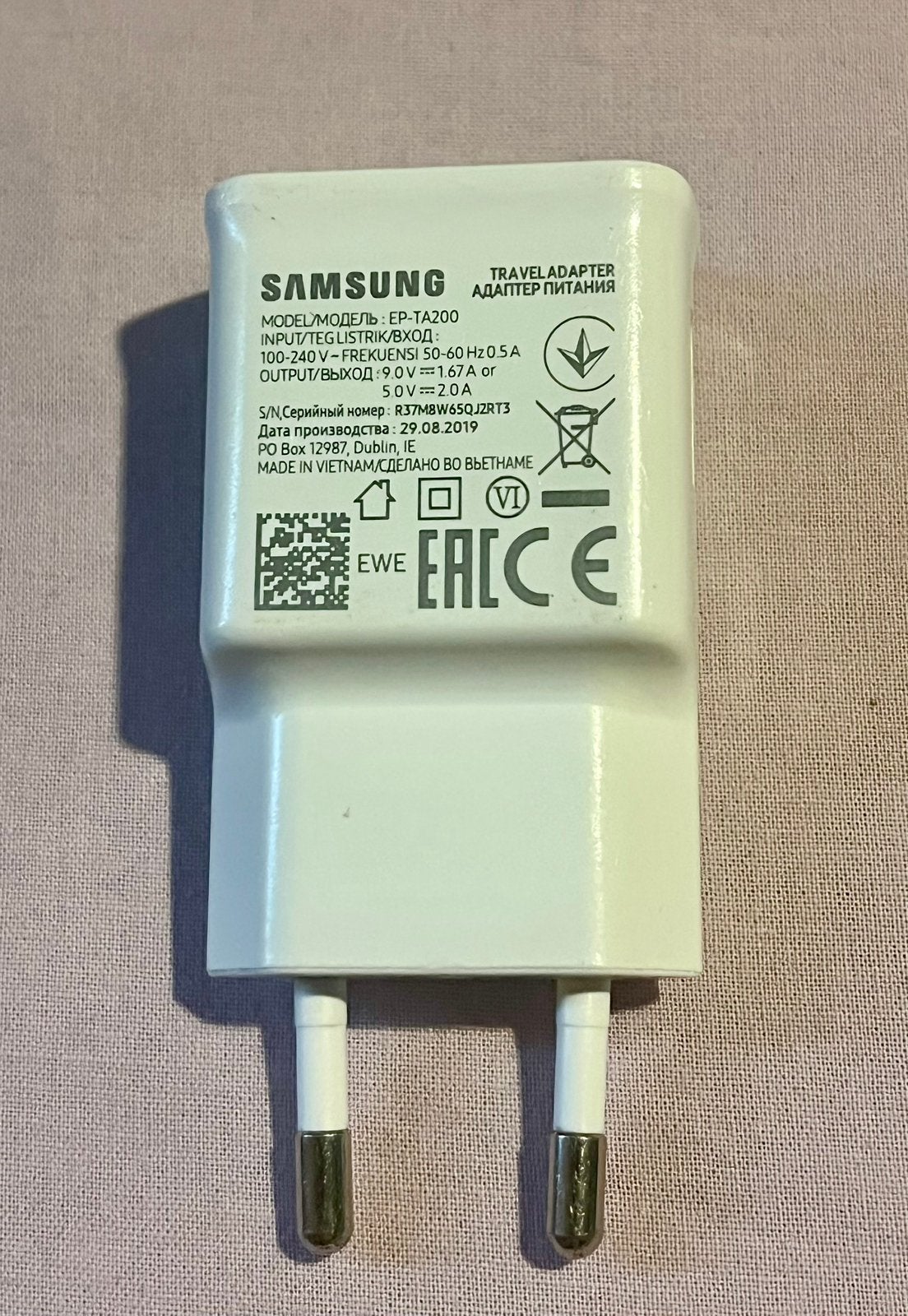 Samsung Chargeur de voyage rapide USB- 15 W, Télécoms, Enlèvement ou Envoi, Comme neuf, Samsung