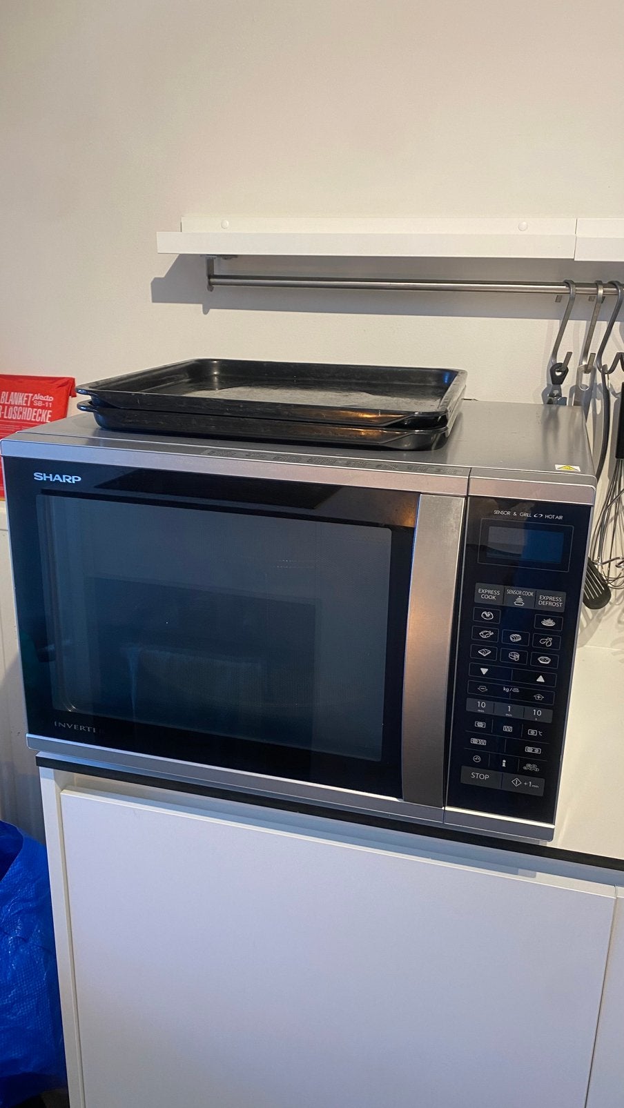 Sharp combi magnetron/oven microgolf R-971 (IN)W, Ophalen, Zo goed als nieuw, Grill