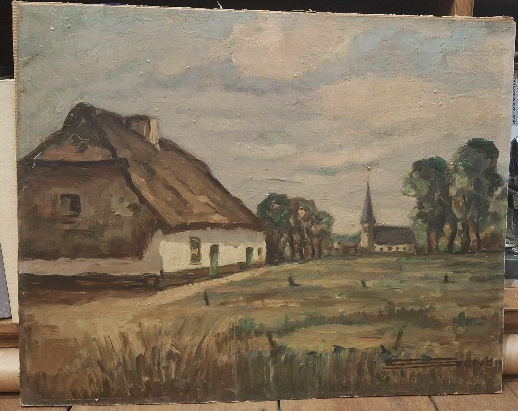 Paul Sonck 1891 - 1975, Ophalen, Paneel, Landschap, Olieverf