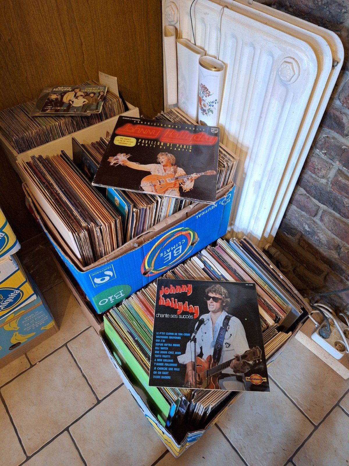 Lot massif 700 disques vinyles - Johnny Hallyday (avec multi, Ophalen