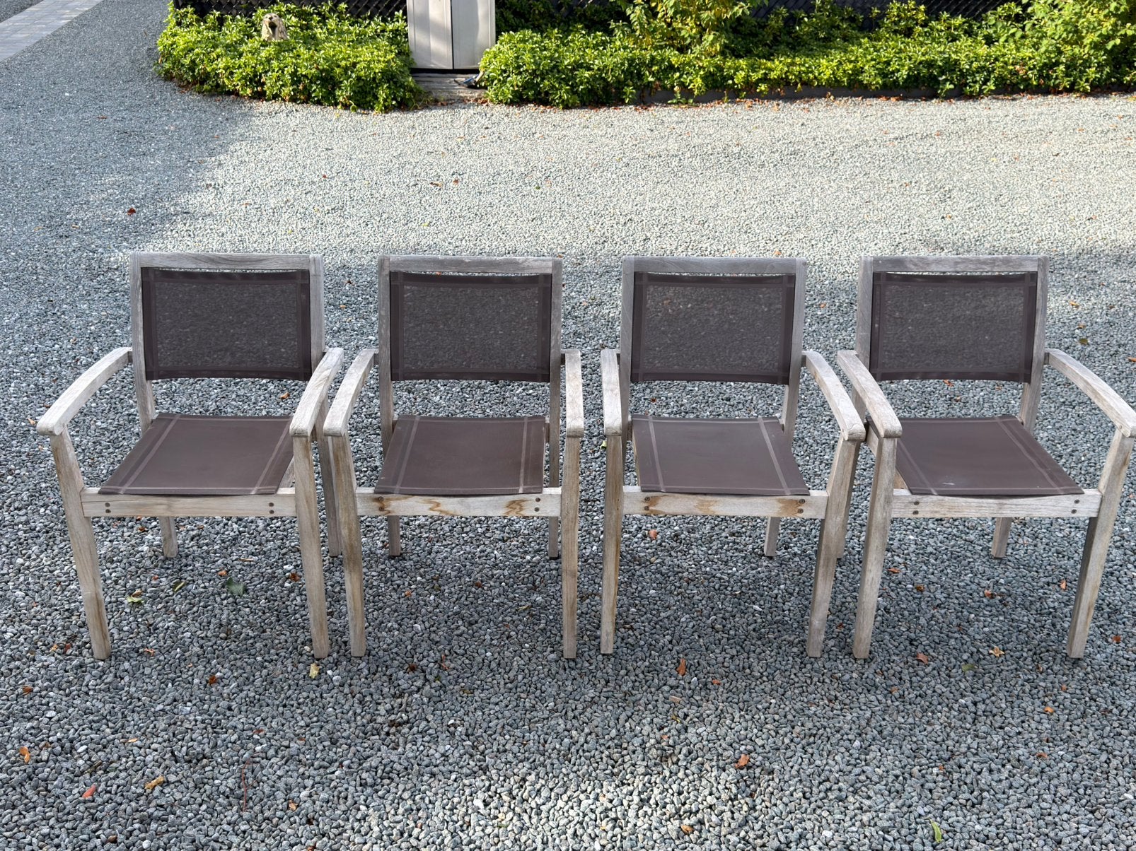 Teak tuinstoelen, Tuin en Terras, Tuinstoelen, Ophalen, Zo goed als nieuw, Stapelbaar