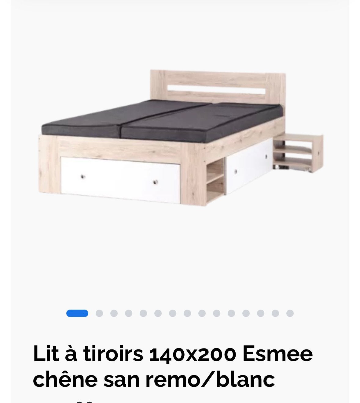 A vendre lit 140x200, Enlèvement, Comme neuf, Blanc, 200 cm