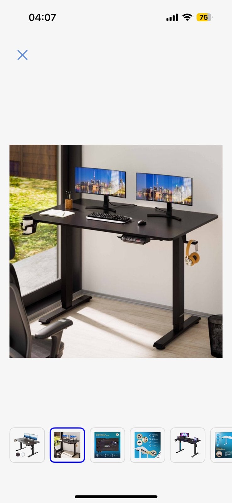 Casaria elektrisch zit-sta bureau – 110 x 60 cm, Huis en Inrichting, Ophalen, Elektrisch, 110 cm, Zo goed als nieuw
