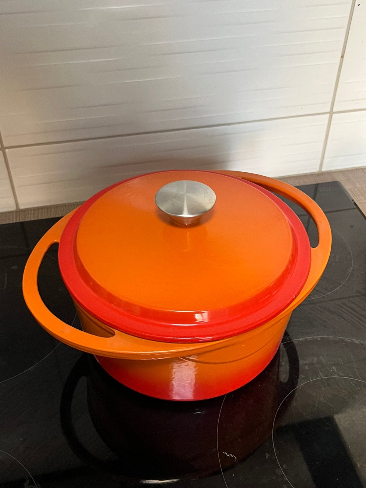 Gietijzeren vintage casserole emaille fonten, Enlèvement, Comme neuf, Émail