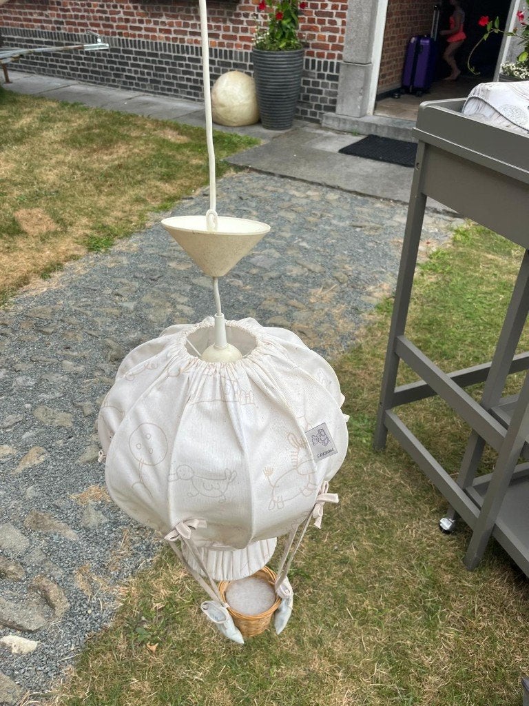 Vintage kinderlamp luchtballon – ca. 20 jaar oud, Beige, Ophalen, Gebruikt, Lamp