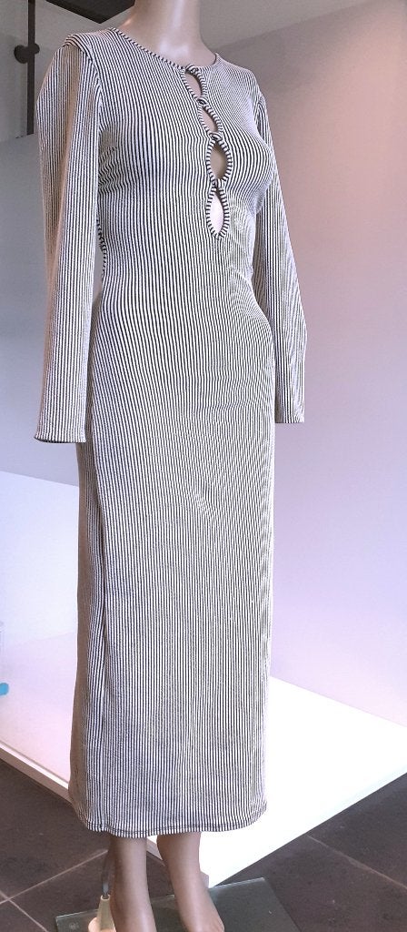 maxi jurk zwart wit pinstripe Asos XS of 34, Wit, Nieuw, Ophalen of Verzenden, Maat 34 (XS) of kleiner