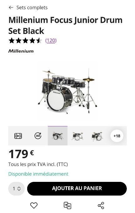 Millennium Junior akoestisch drumstel voor kinderen, Muziek en Instrumenten, Drumstellen en Slagwerk, Gebruikt