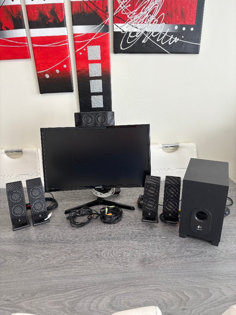 Monitor met Pc speakers, Audio, Tv en Foto, Luidsprekerboxen, Ophalen, Gebruikt, Logitech
