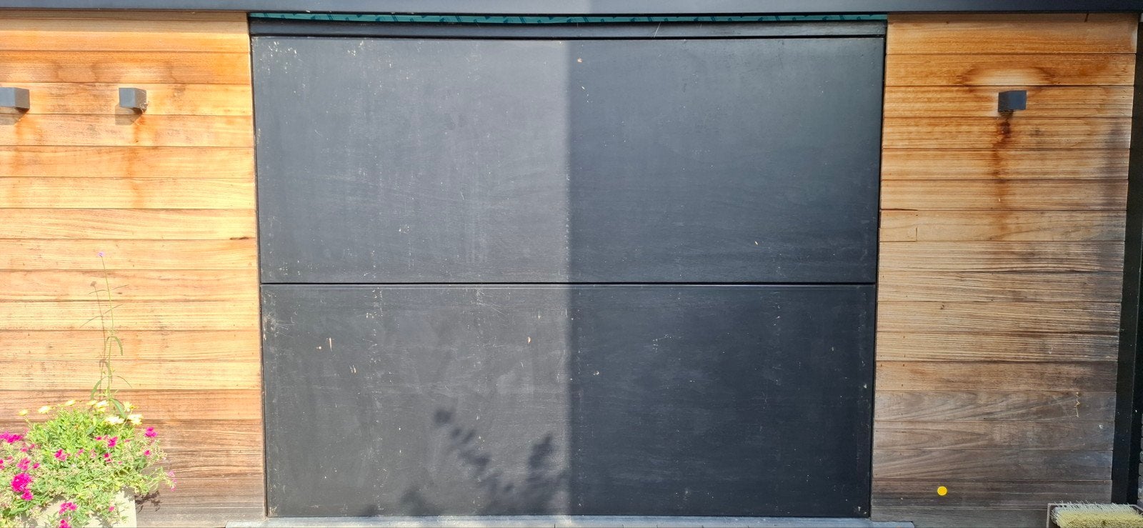 zware houten garagepoort (2,97 x 2,24m), Enlèvement, Utilisé, Porte de garage, 120 cm ou plus